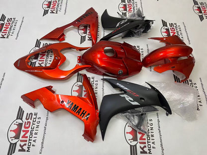 Yamaha R1 Fairings (2004-2006) Orange Candy, Matte Black at KingsMotorcycleFairings.com