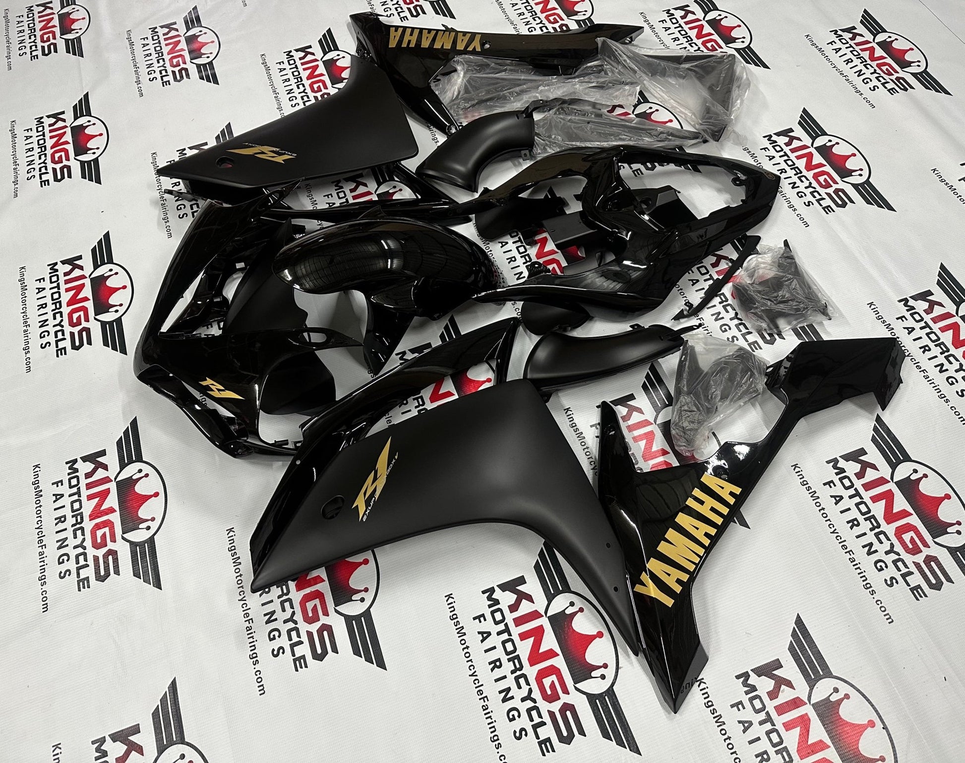 Yamaha YZF-R1 Fairings (2007-2008) Black, Matte Black, Matte Gray, Gold at KingsMotorcycleFairings.com