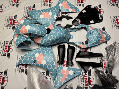 Yamaha R1 Fairings (2012-2014) Matte Blue, Pink, White Honeycomb from KingsMotorcycleFairings.com