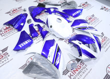 Yamaha R1 Fairings (2012-2014) White, Blue Stripe at KingsMotorcycleFairings.com