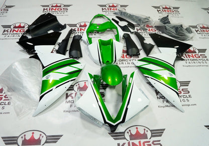 Yamaha R1 Fairings (2012-2014) White, Green, Black at KingsMotorcycleFairings.com