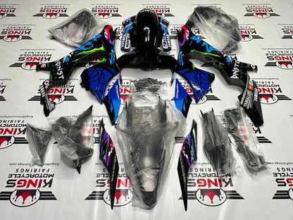Yamaha R1 Fairings (2015-2019) Black, Blue Monster at KingsMotorcycleFairings.com