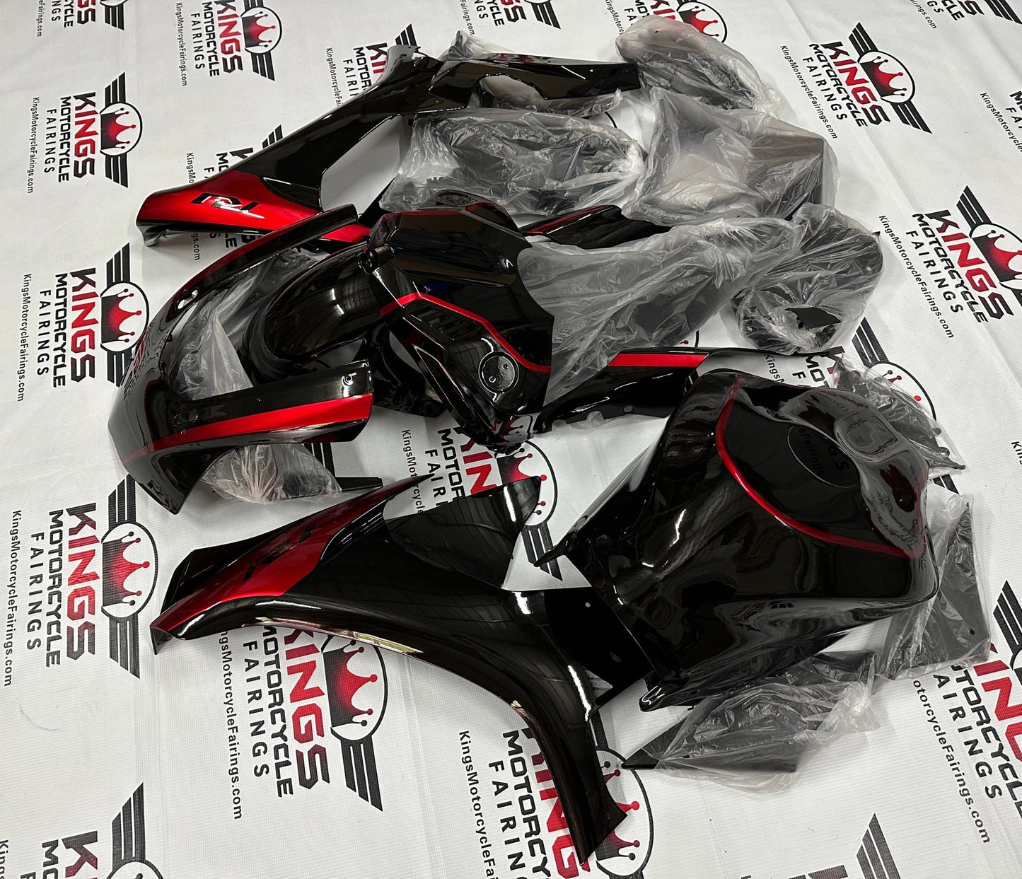Yamaha R1 Fairings (2015-2019) Black, Red Stripe at KingsMotorcycleFairings.com.JPG