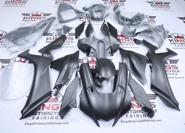 Yamaha R1 Fairings (2020-2025) Flat Gray, Black at KingsMotorcycleFairings.com