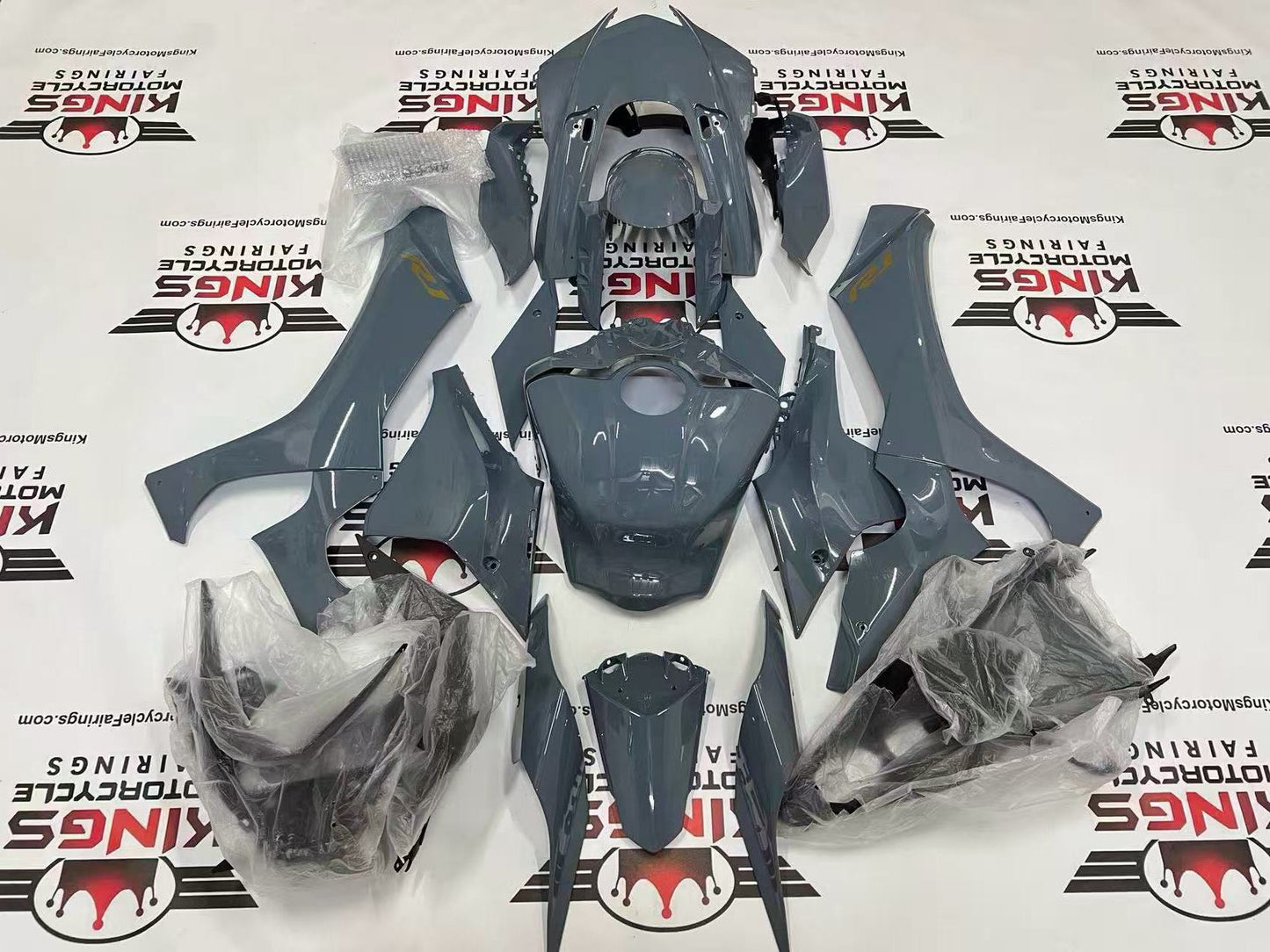 Yamaha R1 Fairings (2020-2025) Gray, Gold from KingsMotorcycleFairings.com