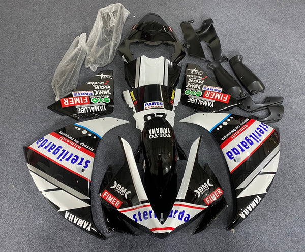 Yamaha YZF-R1 Race Fairings (2009-2011) Black, White Sterilgarda at KingsMotorcycleFairings.com