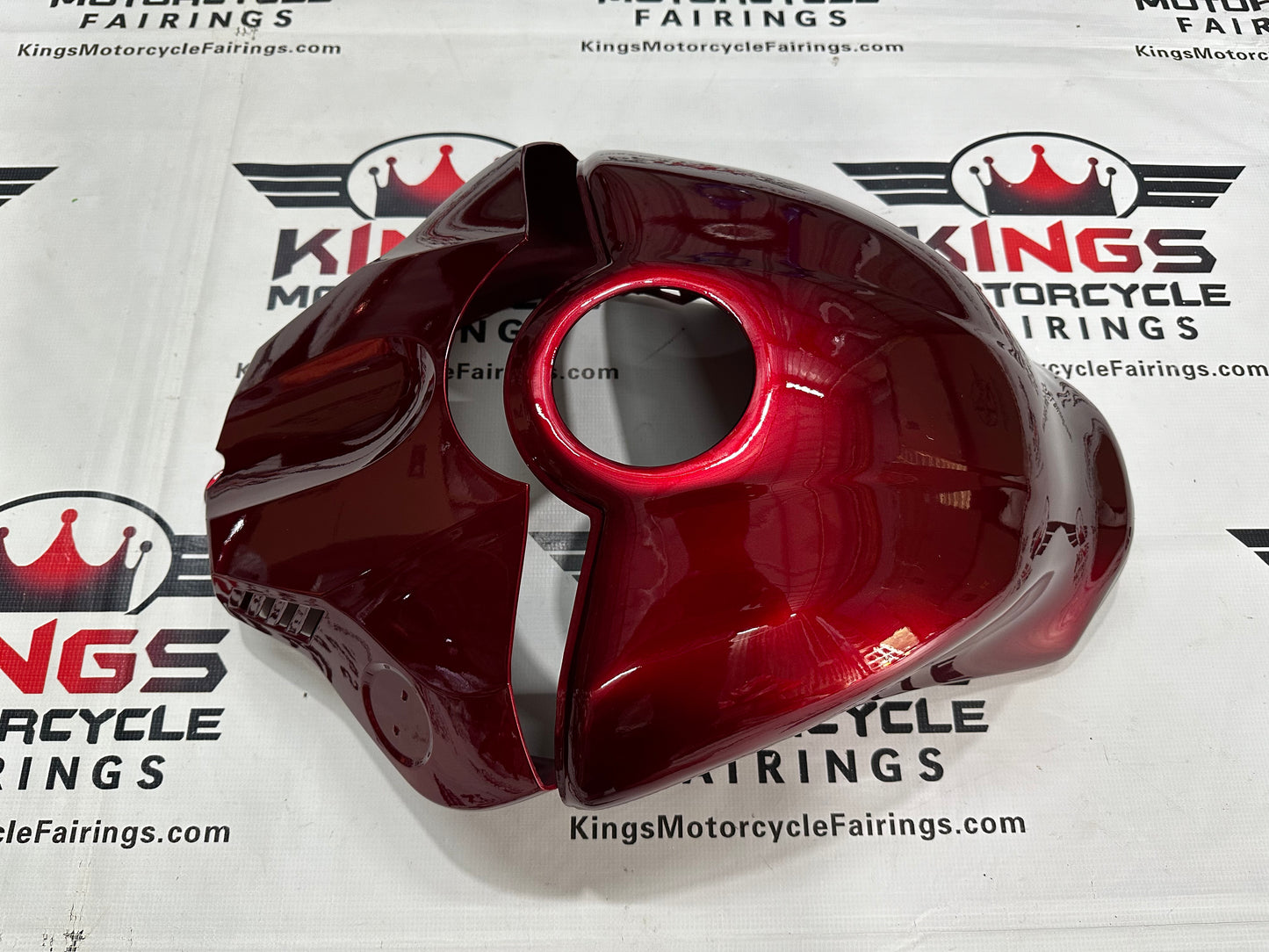Yamaha R1 Tank Cover Fairing (2015-2019) Candy Red, White Stripe at KingsMotorcycleFairings.com