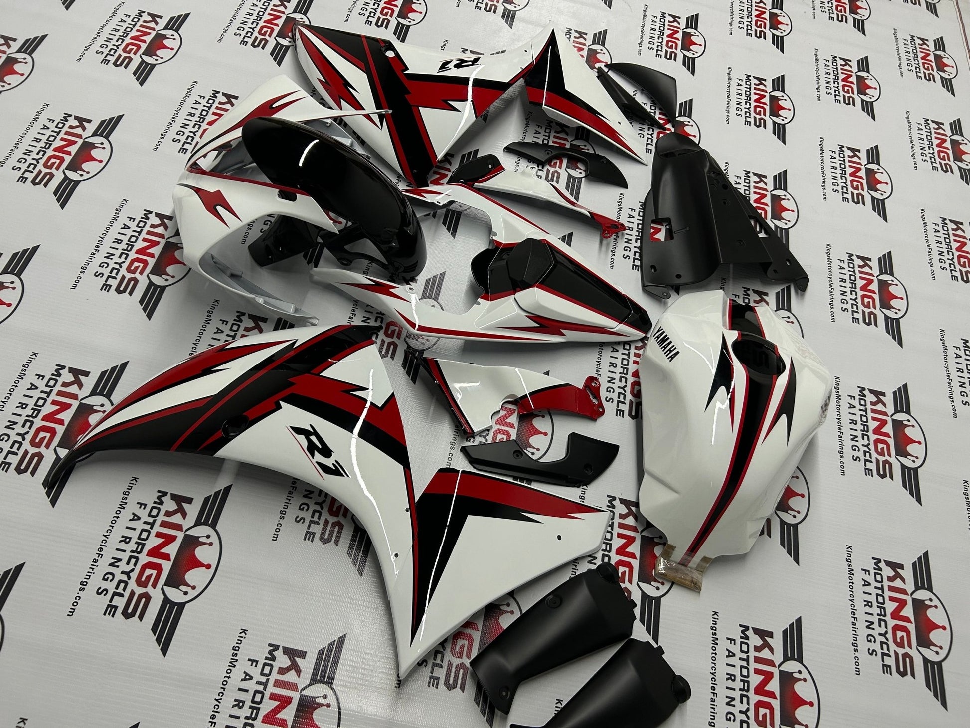 Yamaha YZF-R1 Fairing Kit (2009-2011) White, Black, Red Special Edition by KingsMotorcycleFairings.com