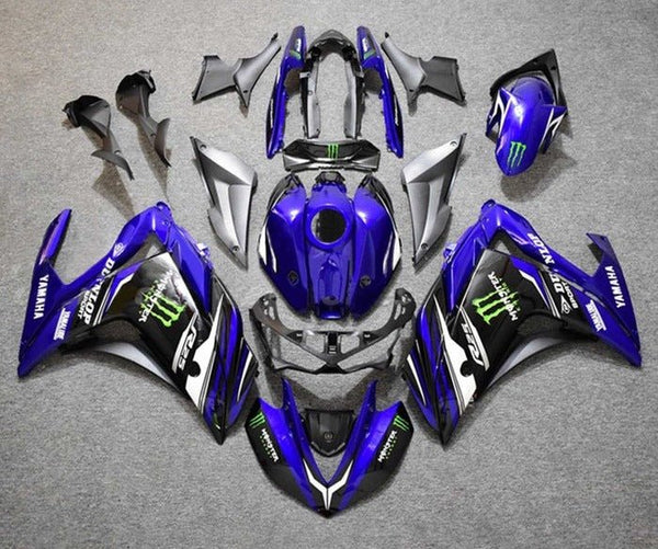 Yamaha R25 Fairings (2015-2018) Blue, Black Monster at KingsMotorcycleFairings.com