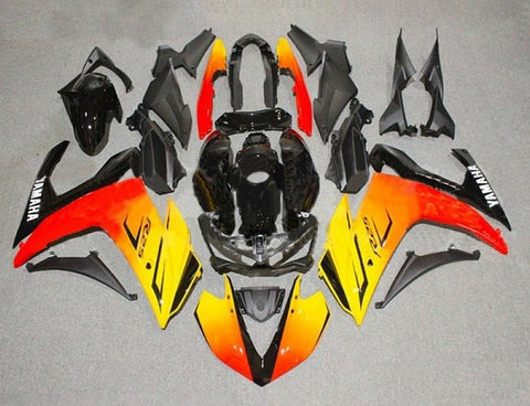 Yamaha R25 Fairings (2015-2018) Red, Orange, Yellow Fade at KingsMotorcycleFairings.com