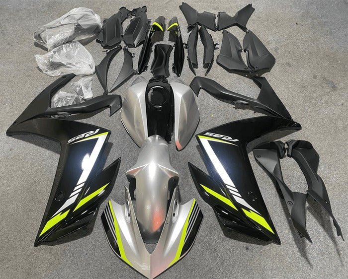 Yamaha R25 Fairings (2015-2018) Silver, Black, Yellow at KingsMotorcycleFairings.com