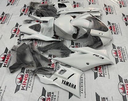 Yamaha R3 Fairing Kit (2019-2021) Pearl White, Black at KingsMotorcycleFairings.com