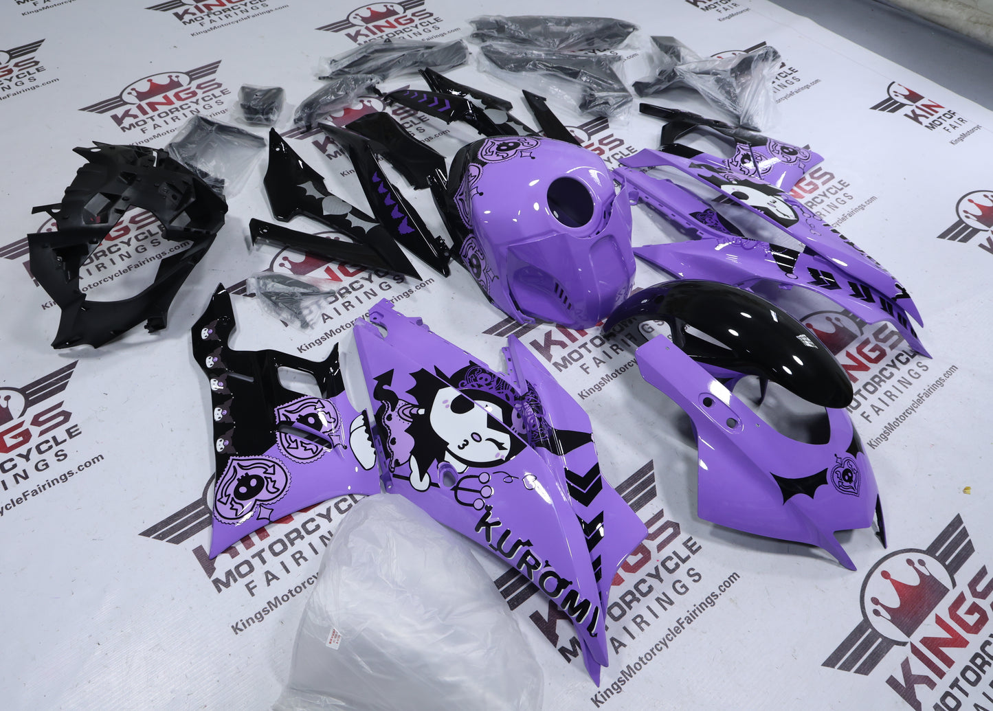 Yamaha R3 Fairing Kit (2022-2024) Kuromi Purple at KingsMotorcycleFairings.com