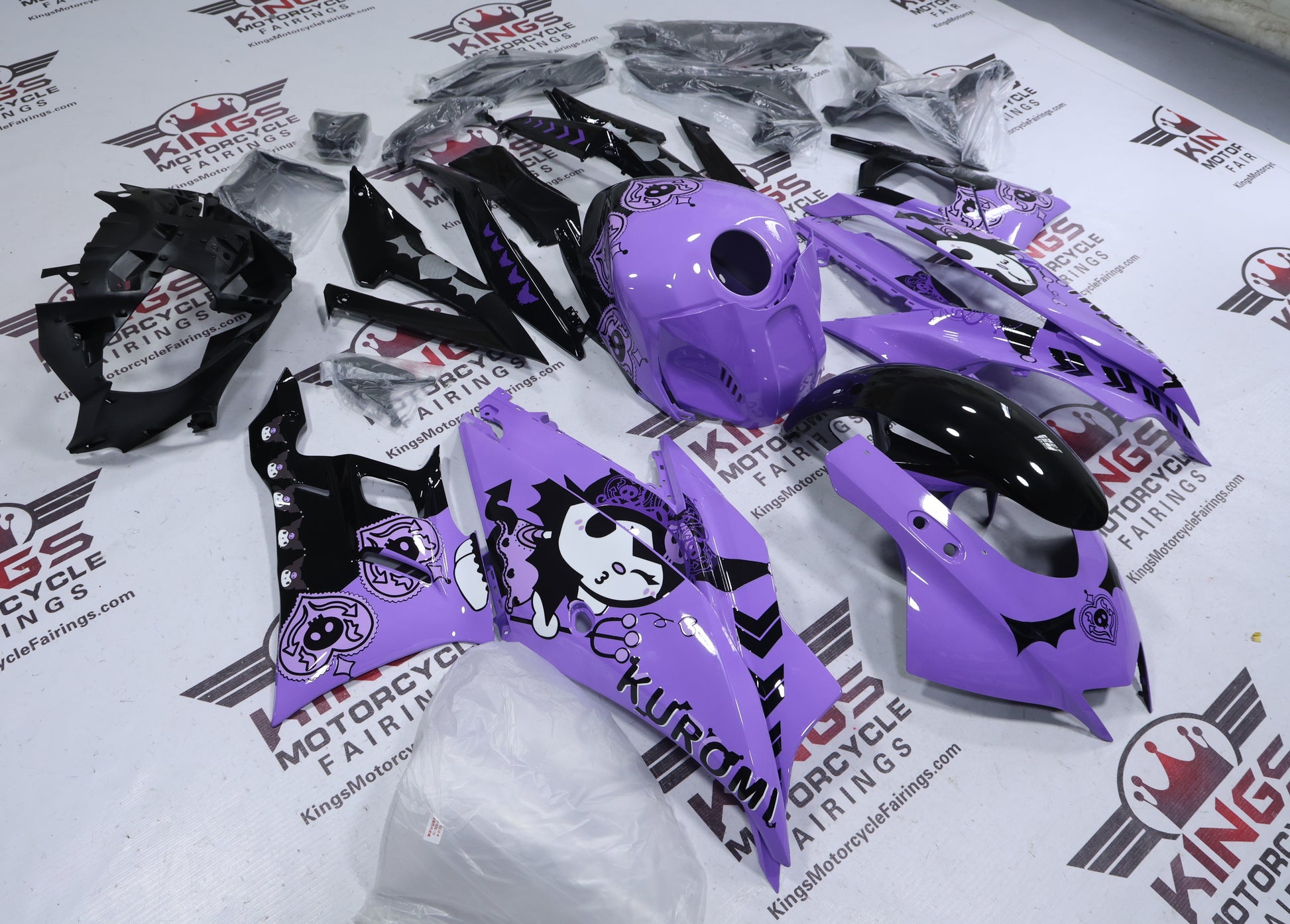 Yamaha R3 Fairing Kit (2022-2024) Kuromi Purple at KingsMotorcycleFairings.com