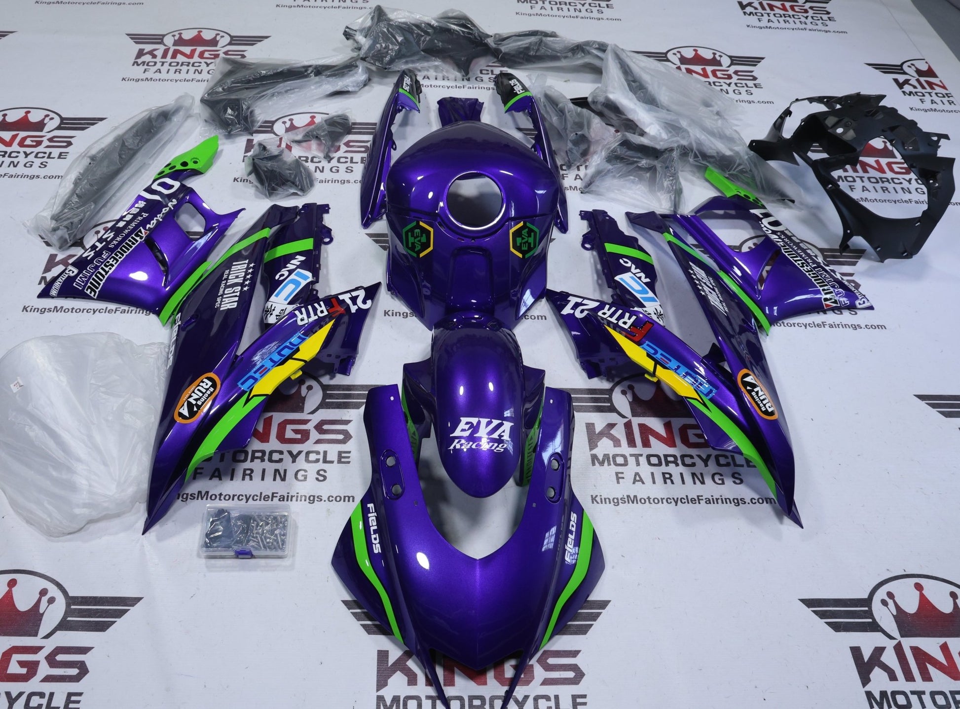 Yamaha R3 Fairing Kit (2022-2024) Purple, Green, Eva from KingsMotorcycleFairings.com
