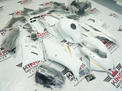 Yamaha R3 Fairing Set (2019-2021) White, Gold at KingsMotorcycleFairings.com
