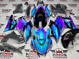 Yamaha R3 Fairing Set (2022-2024) Chameleon Chrome, Blue, Pink by KingsMotorcycleFairings.com