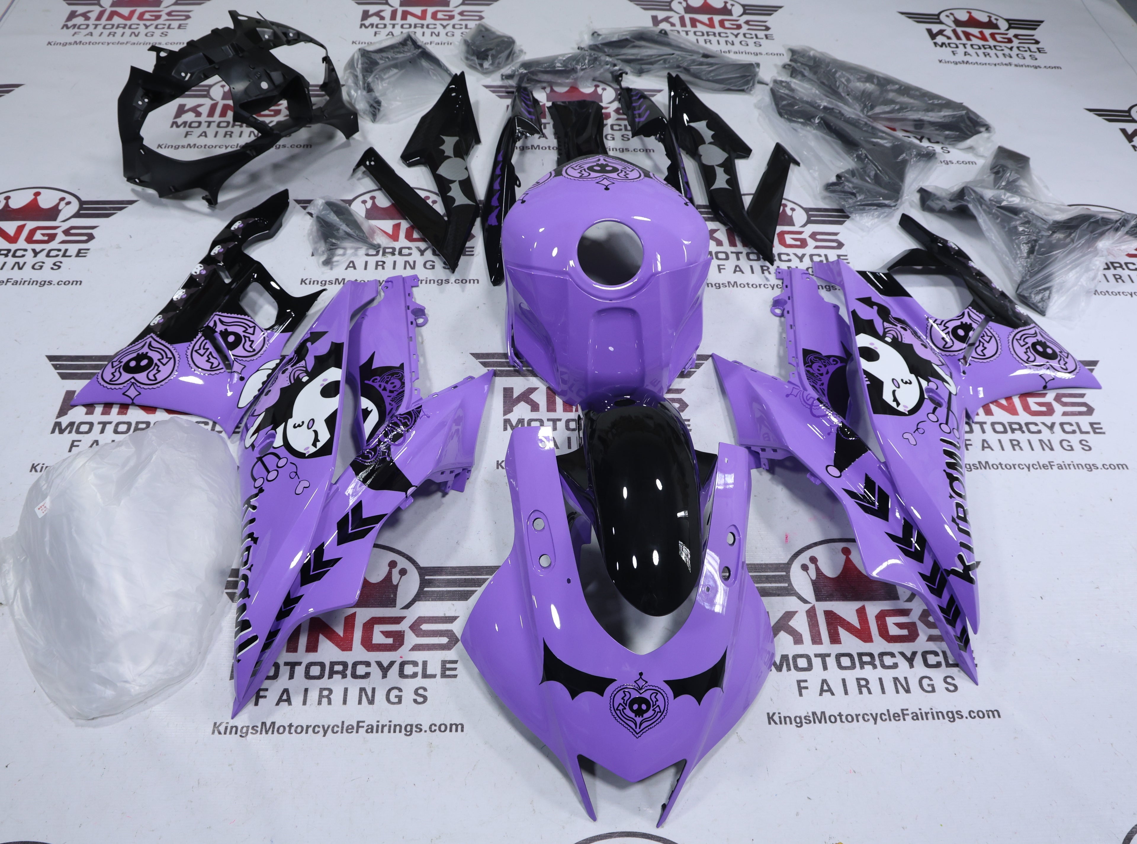 Yamaha R3 Fairing Set (2022-2024) Kuromi Purple at KingsMotorcycleFairings.com