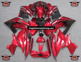 Yamaha R3 Fairings (2015-2018) Candy Red, Black at KingsMotorcycleFairings.com