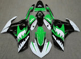 Yamaha R3 Fairings (2015-2018) Green, Black, White Shark Teeth at KingsMotorcycleFairings.com
