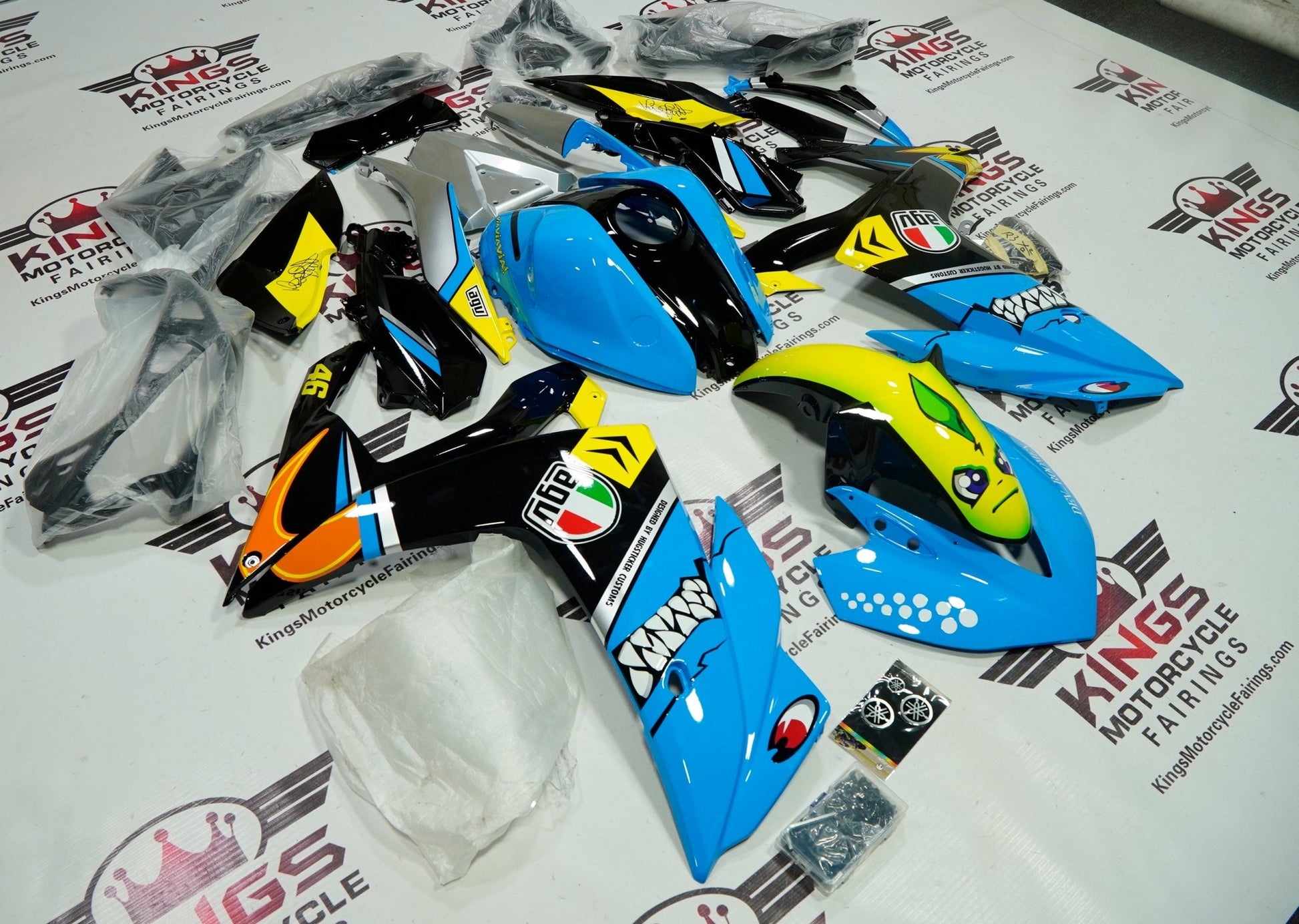 Yamaha R3 Fairings (2015-2018) Light Blue Shark at KingsMotorcycleFairings.com