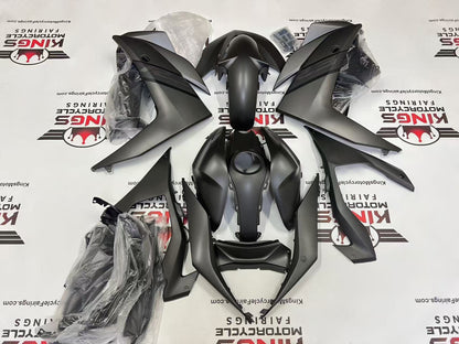 Yamaha R3 Fairings (2015-2018) Matte Black, Black Stripe at KingsMotorcycleFairings.com