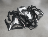 Yamaha R3 Fairings (2015-2018) Matte Black, White, Red Stripe from KingsMotorcycleFairings.com