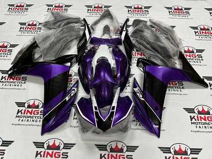 Yamaha R 3Fairings (2015-2018) Purple, Black, White Stripe by KingsMotorcycleFairings.com