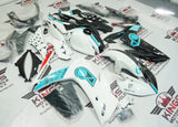 Yamaha R3 Fairings (2015-2018) White, Faux Carbon Fiber, Blue Petronas Fairings at KingsMotorcycleFairings.com