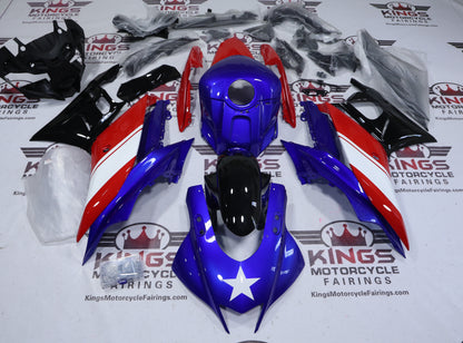 Yamaha R3 Fairings (2019-2021) Blue, Red, Black, White Star at KingsMotorcycleFairings.com