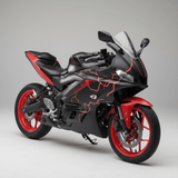 Yamaha R3 Fairings (2019-2021) Matte Black, Red Lightning at KingsMotorcycleFairings.com