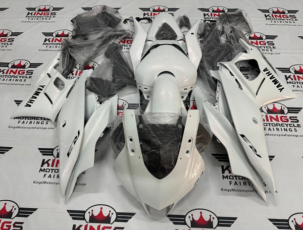 Yamaha R3 Fairings (2019-2021) Pearl White, Black at KingsMotorcycleFairings.com