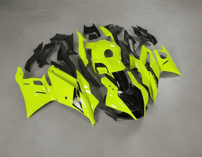 Yamaha R3 Fairings (2019-2021) Yellow Neon, Black at KingsMotorcycleFairings.com
