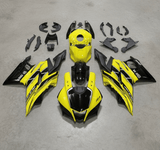 Yamaha R3 Fairings (2019-2021) Yellow, Black Stripes at KingsMotorcycleFairings.com