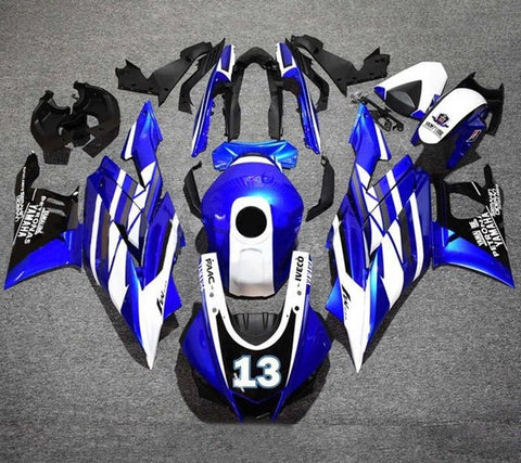 Yamaha R3 Fairings (2019-2021) Blue, Black, White #13 at KingsMotorcycleFairings.com
