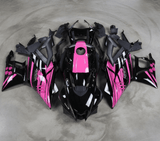 Yamaha R3 Fairings (2022-2024) Black, Hot Pink Monster at KingsMotorcycleFairings.com
