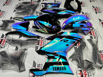 Yamaha R3 Fairings (2022-2024) Chameleon Chrome, Pink, Blue at KingsMotorcycleFairings.com