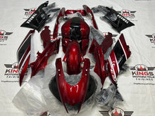 Yamaha R3 Fairings (2022-2024) Dark Red, Black, White Stripe at KingsMotorcycleFairings.com