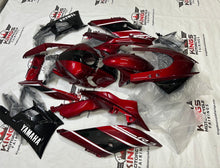 Yamaha R3 Fairings (2022-2024) Dark Red, Black, White Stripe from KingsMotorcycleFairings.com