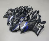 Yamaha R3 Fairings (2022-2024) Forged Carbon Fiber Style, Silver, Blue, White at KingsMotorcycleFairings.com