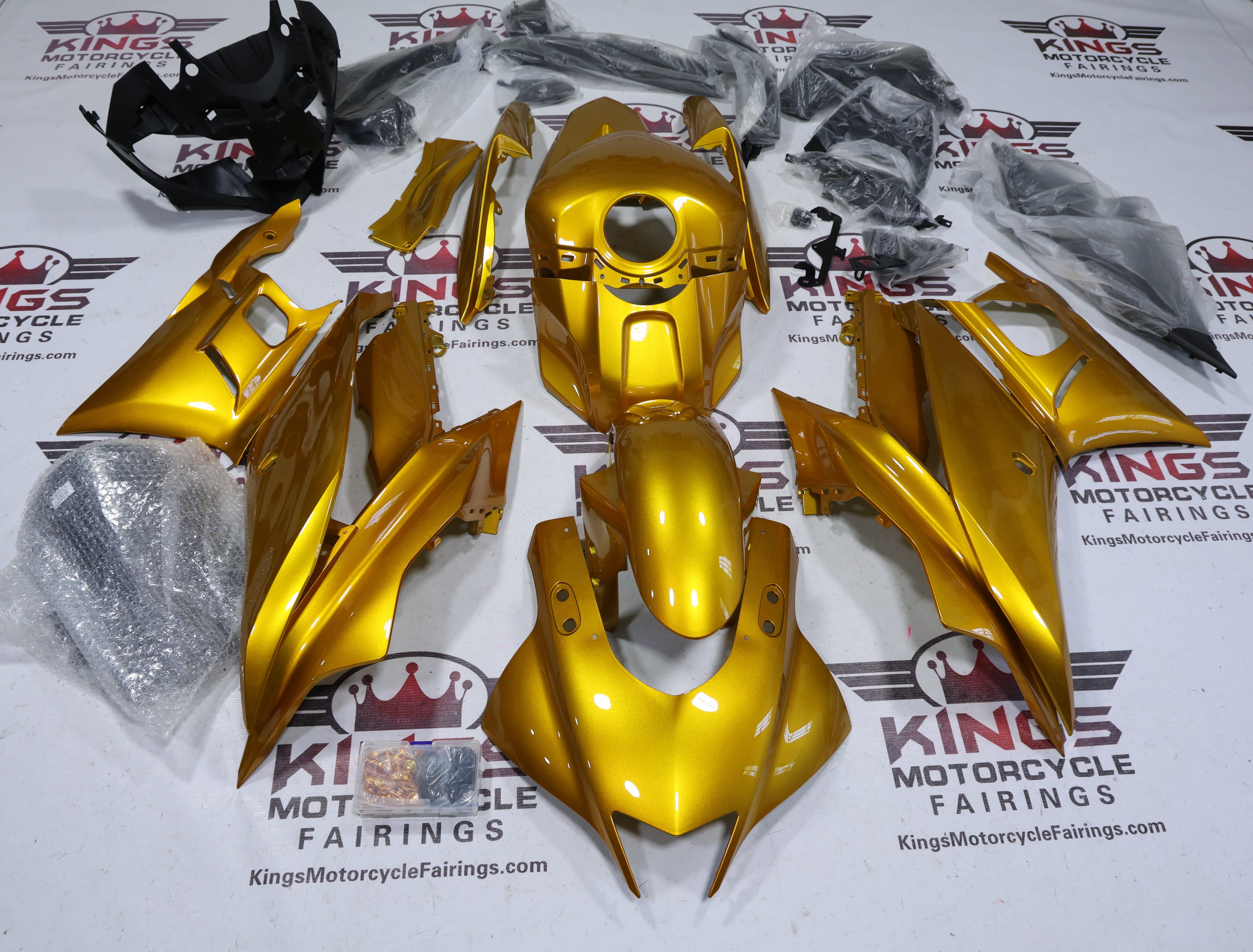 Yamaha R3 Fairings (2022-2024) Gold at KingsMotorcycleFairings.com