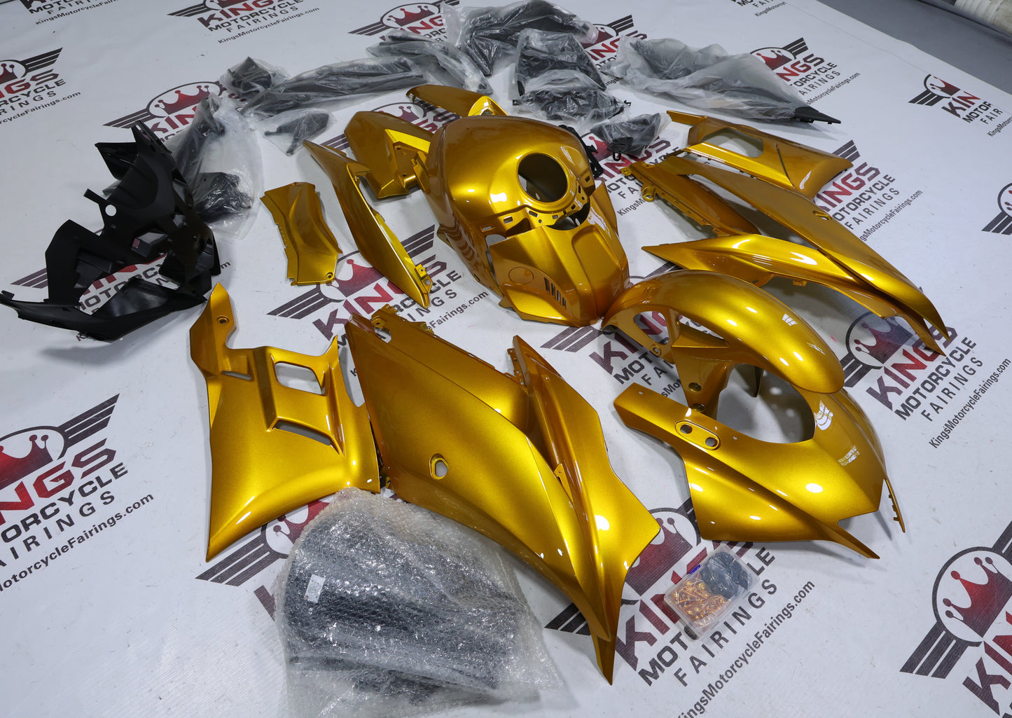 Yamaha R3 Fairings (2022-2024) Gold from KingsMotorcycleFairings.com
