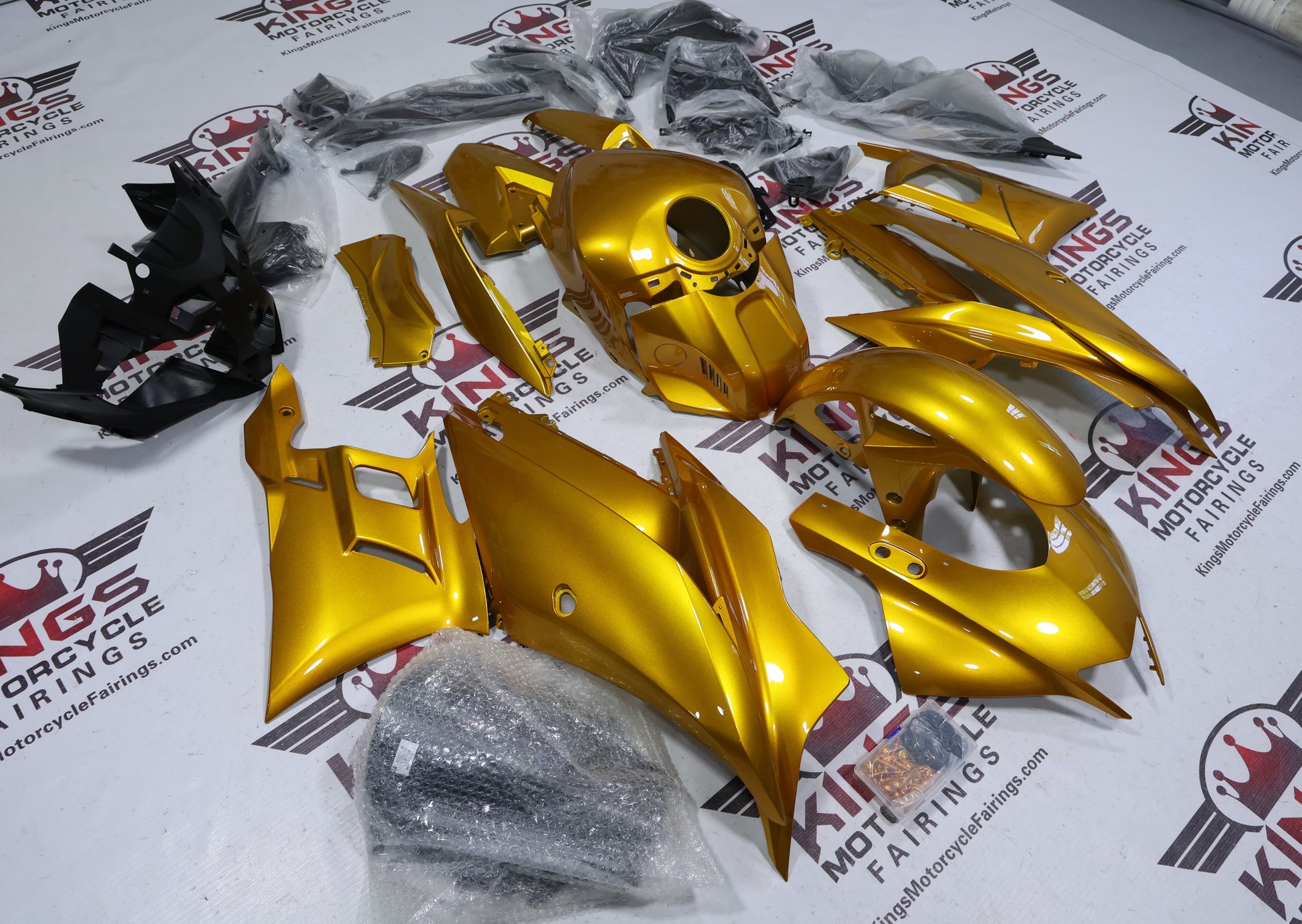 Yamaha R3 Fairings (2022-2024) Gold from KingsMotorcycleFairings.com