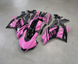 Yamaha R3 Fairings (2022-2024) Pink, Black Stripe from KingsMotorcycleFairings.com