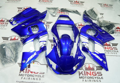 Yamaha R6 Fairings (1998-2002) Blue, White, Silver Exup at KingsMotorcycleFairings.com