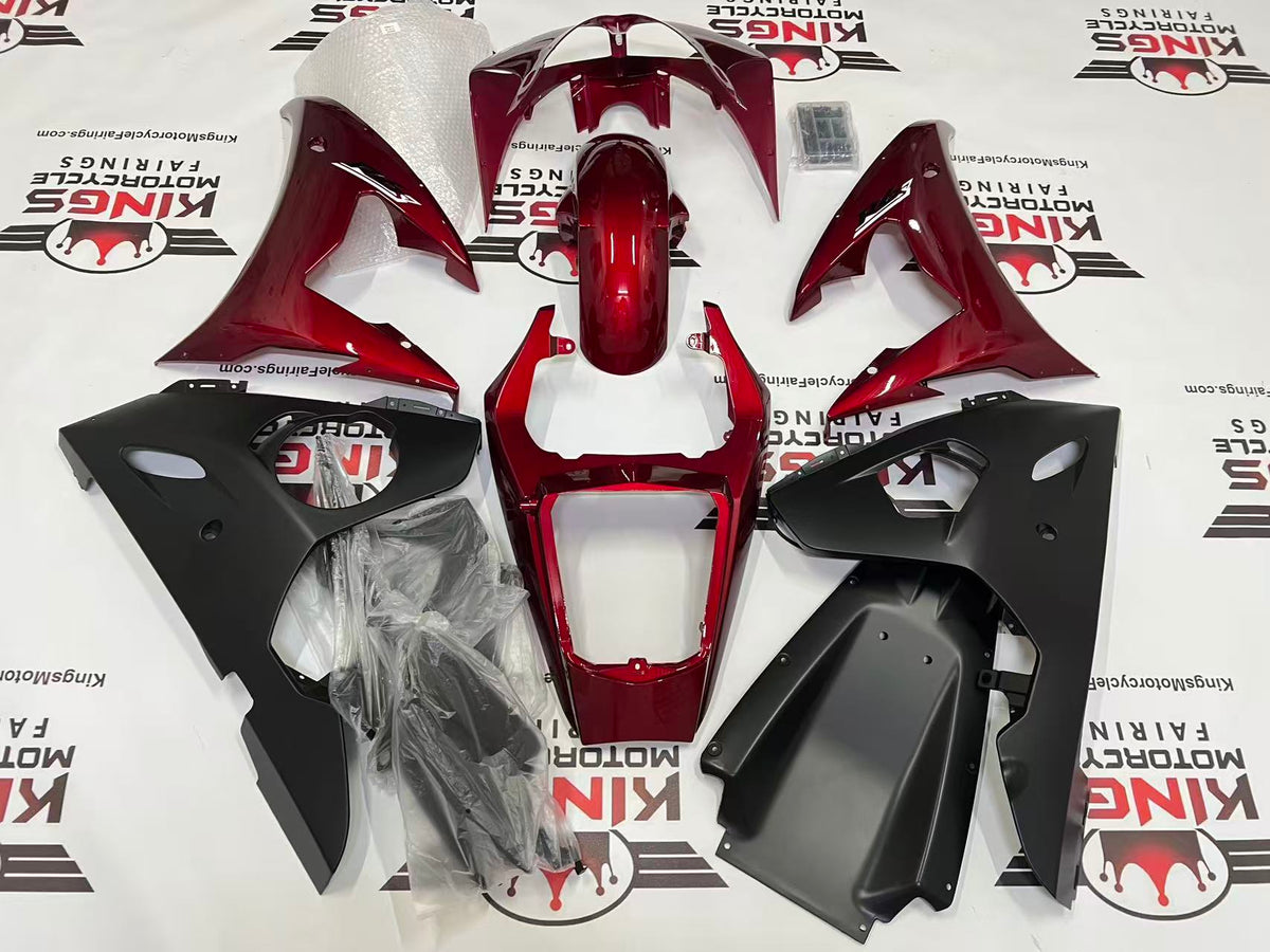 Yamaha R6 Fairings (2003-2004) Dark Red, Flat Black from KingsMotorcycleFairings.com