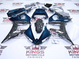 Yamaha R6 Fairings (2003-2004) Faux Forged Carbon Fiber, Teal Blue at KingsMotorcycleFairings.com
