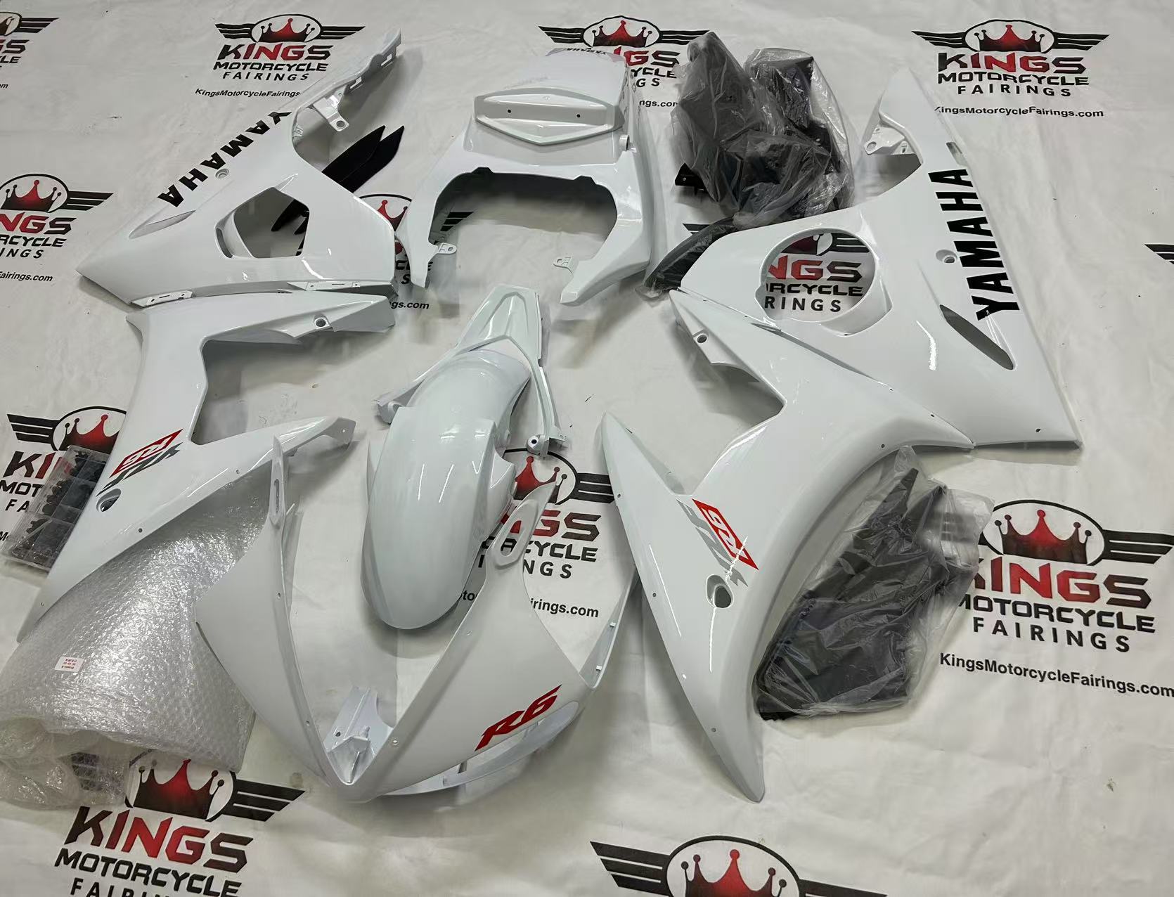Yamaha R6 Fairings (2003-2004) Gloss White, Red, Black at KingsMotorcycleFairings.com