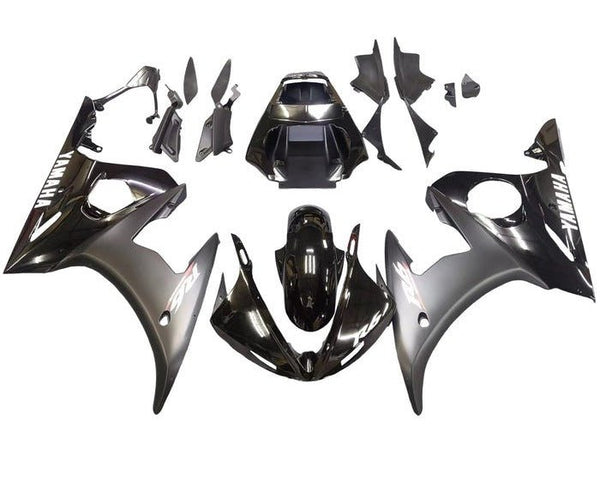 Yamaha R6 Fairings (2005) Black, Matte Black, White at KingsMotorcycleFairings.com