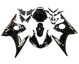 Yamaha R6 Fairings (2005) Black, Silver at KingsMotorcycleFairings.com